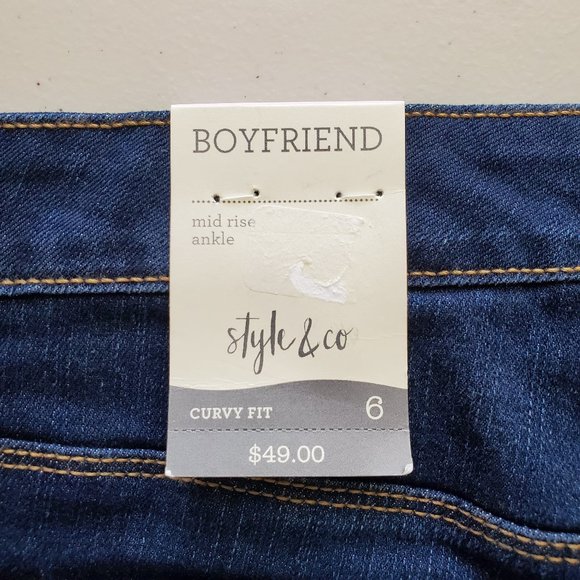 Style & Co Jeans Curvy-Fit Cuffed Boyfriend 6 - Picture 9 of 11